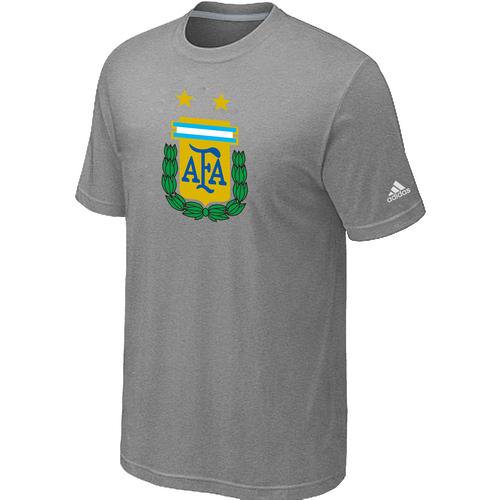 Argentina 2014 World Short Sleeves Soccer T Shirts Light Grey