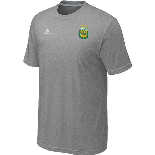 Argentina 2014 World Small Logo Soccer T Shirts Light Grey