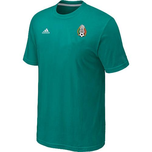 Mexico 2014 World Small Logo Soccer T Shirts Green