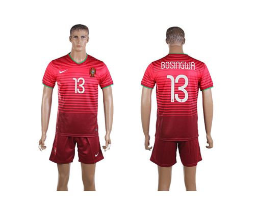Portugal #13 Bosingwa Home Soccer Country Jersey
