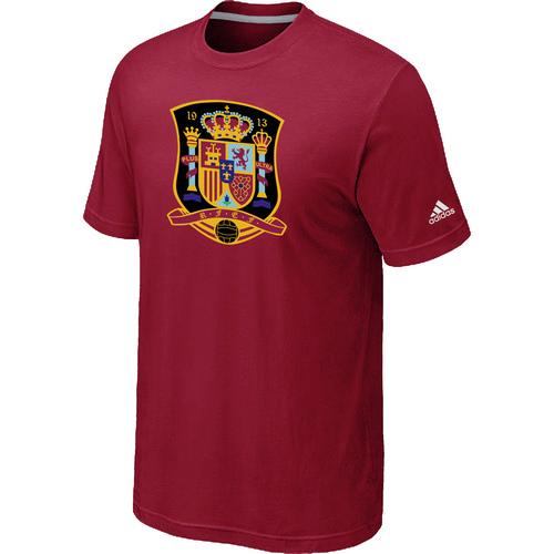 Spain 2014 World Short Sleeves Soccer T Shirts Red