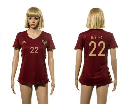 Russia #22 Dzyuba Red Home Soccer Country Jersey