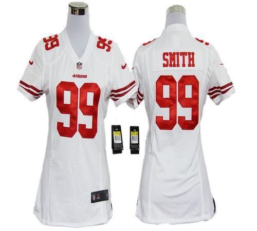 49ers #99 Aldon Smith White Women's Stitched NFL Elite Jersey