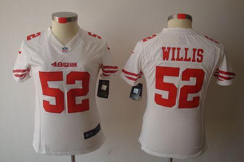 49ers #52 Patrick Willis White Women's Stitched NFL Limited Jersey