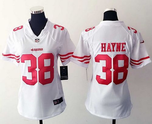 49ers #38 Jarryd Hayne White Women's Stitched NFL Elite Jersey