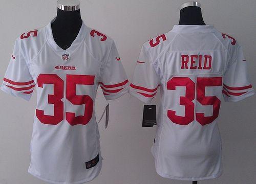 49ers #35 Eric Reid White Women's Stitched NFL Elite Jersey