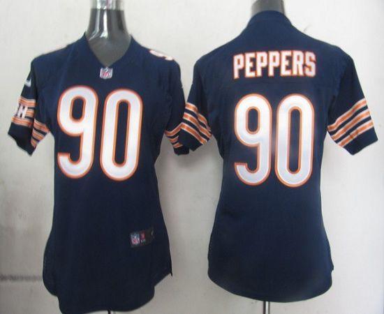 Bears #90 Julius Peppers Navy Blue Team Color Women's Stitched NFL Elite Jersey
