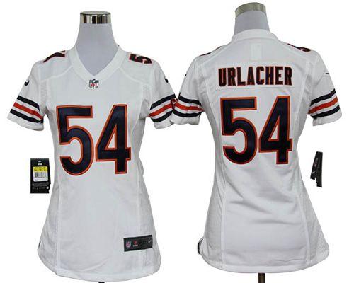 Bears #54 Brian Urlacher White Women's Stitched NFL Elite Jersey