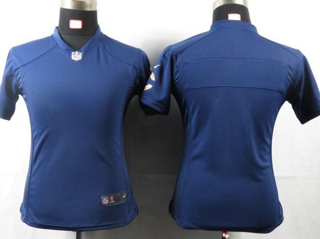 Bears Blank Navy Blue Team Color Women's NFL Game Jersey
