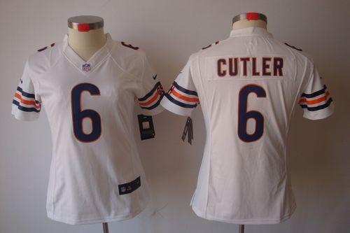 Bears #6 Jay Cutler White Women's Stitched NFL Limited Jersey