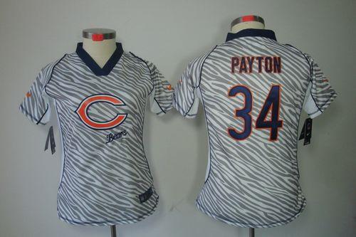 Bears #34 Walter Payton Zebra Women's Stitched NFL Elite Jersey