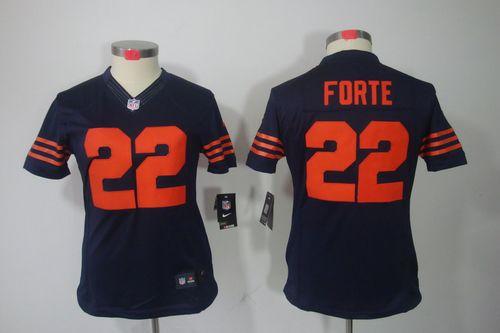 Bears #22 Matt Forte Navy Blue Women's 1940s Throwback Stitched NFL Limited Jersey