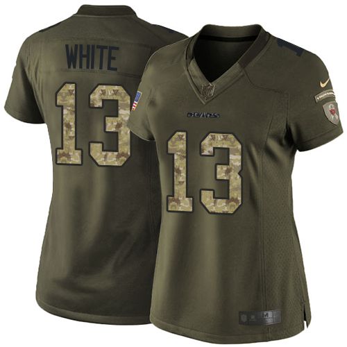 Bears #13 Kevin White Green Women's Stitched NFL Limited Salute to Service Jersey