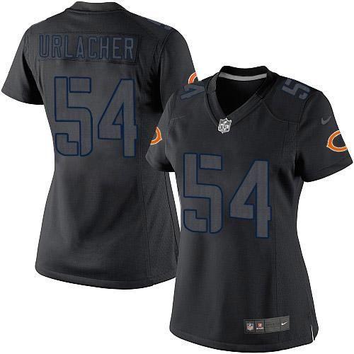 Bears #54 Brian Urlacher Black Impact Women's Stitched NFL Limited Jersey