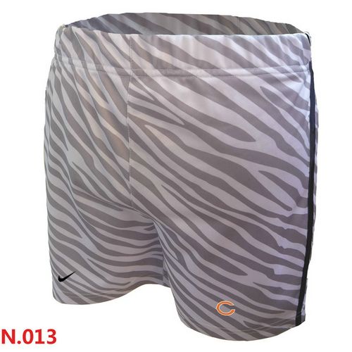 Women's NFL Chicago Bears Embroidered Team Logo Zebra Stripes Shorts