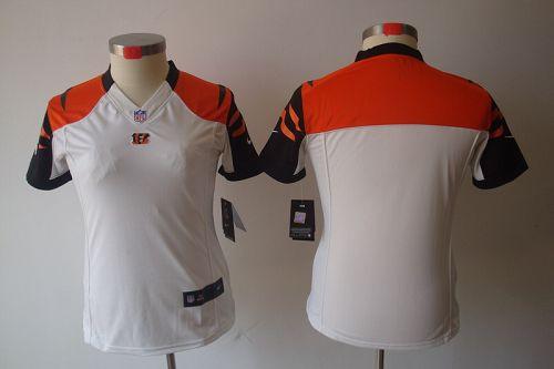 Bengals Blank White Women's Stitched NFL Limited Jersey