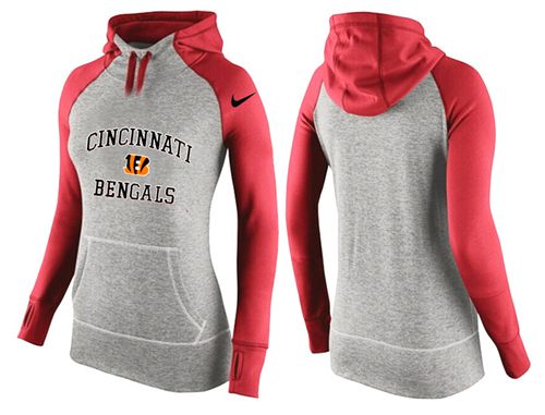 Women's Cincinnati Bengals Performance Hoodie Grey & Red_2