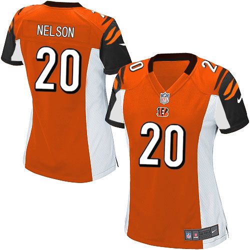 Bengals #20 Reggie Nelson Orange Alternate Women's Stitched NFL Elite Jersey