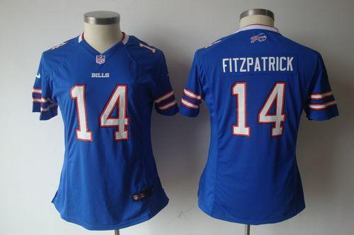Bills #14 Ryan Fitzpatrick Royal Blue Team Color Women's NFL Game Jersey