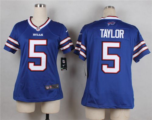 Bills #5 Tyrod Taylor Royal Blue Team Color Women's Stitched NFL Elite Jersey