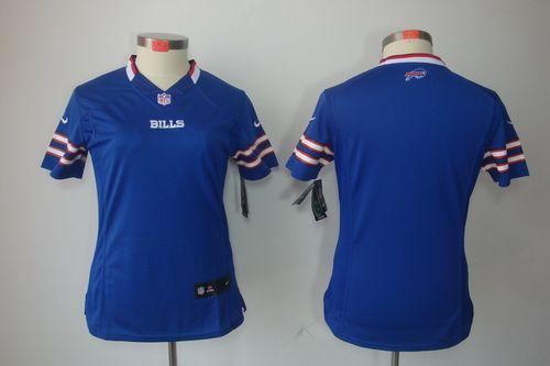 Bills Blank Royal Blue Team Color Women's Stitched NFL Limited Jersey