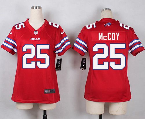 Bills #25 LeSean McCoy Red Women's Stitched NFL Limited Rush Jersey