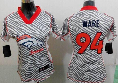 Broncos #94 DeMarcus Ware Zebra Women's Stitched NFL Elite Jersey