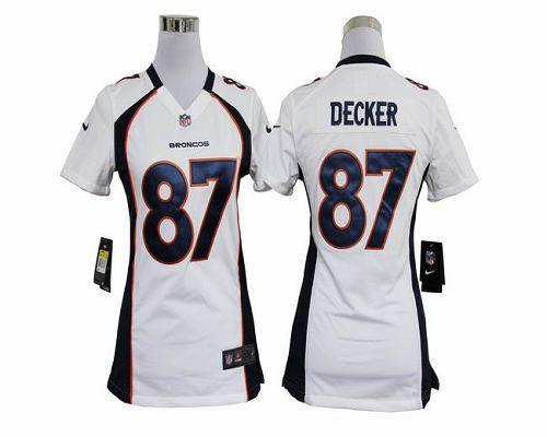 Broncos #87 Eric Decker White Women's Stitched NFL Elite Jersey