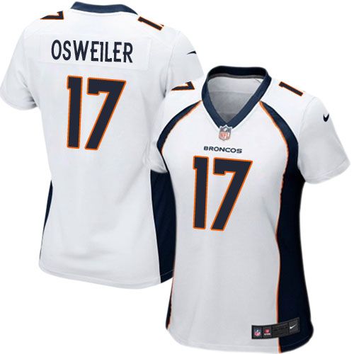 Broncos #17 Brock Osweiler White Women's Stitched NFL New Elite Jersey
