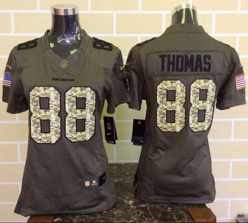 Broncos #88 Demaryius Thomas Green Women's Stitched NFL Limited Salute to Service Jersey