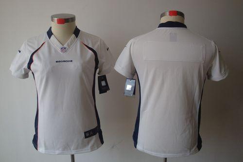 Broncos Blank White Women's Stitched NFL Limited Jersey
