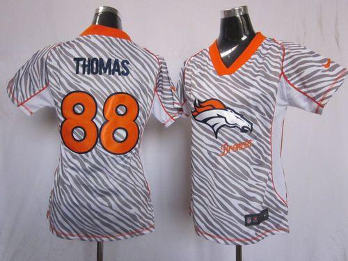 Broncos #88 Demaryius Thomas Zebra Women's Stitched NFL Elite Jersey