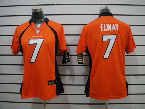 Broncos #7 John Elway Orange Team Color Women's Stitched NFL Limited Jersey