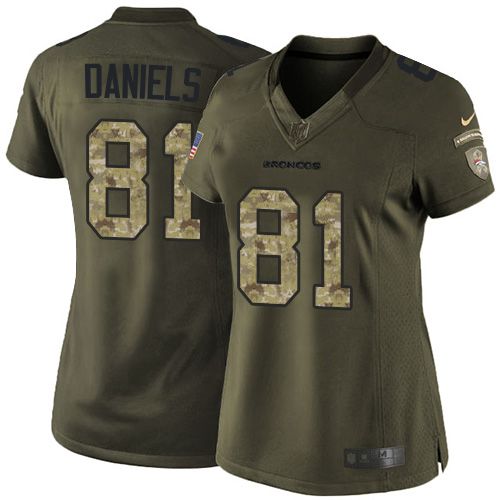 Broncos #81 Owen Daniels Green Women's Stitched NFL Limited Salute to Service Jersey