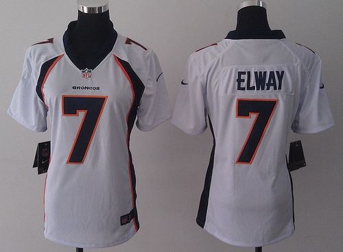 Broncos #7 John Elway White Women's Stitched NFL New Elite Jersey