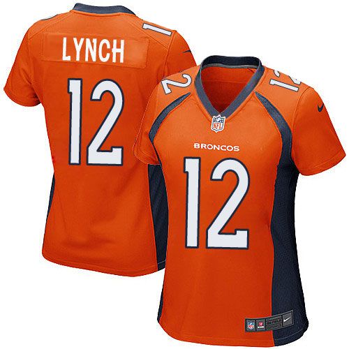Broncos #12 Paxton Lynch Orange Team Color Women's Stitched NFL New Elite Jersey
