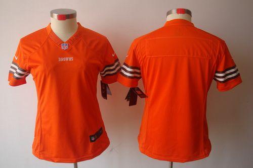 Browns Blank Orange Alternate Women's Stitched NFL Limited Jersey