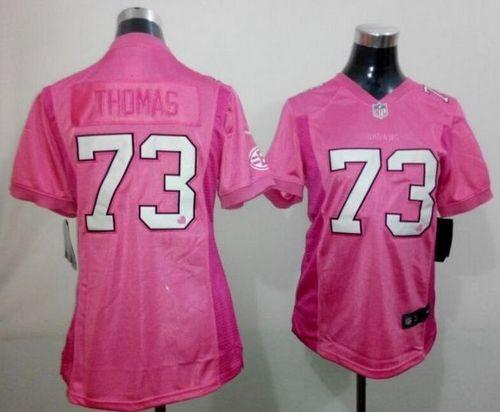 Browns #73 Joe Thomas Pink Be Luv'd Women's Stitched NFL New Elite Jersey