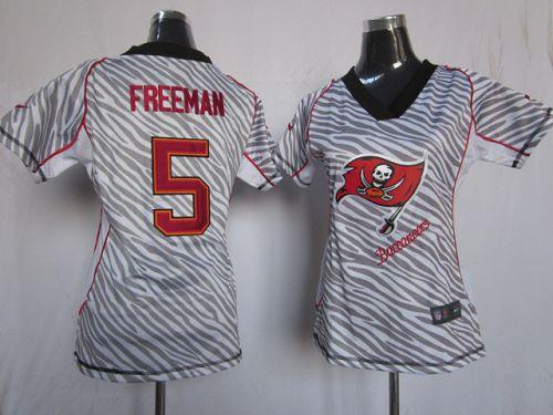 Buccaneers #5 Josh Freeman Zebra Women's Stitched NFL Elite Jersey