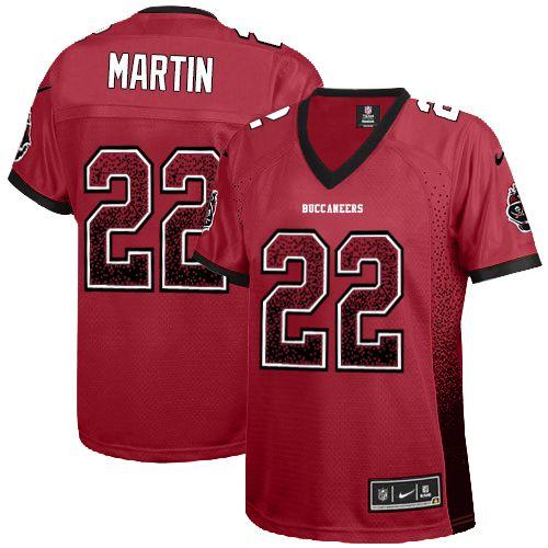 Buccaneers #22 Doug Martin Red Team Color Women's Stitched NFL Elite Drift Fashion Jersey