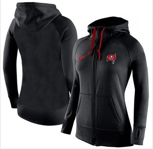 Women's Tampa Bay Buccaneers Full Zip Performance Hoodie Black
