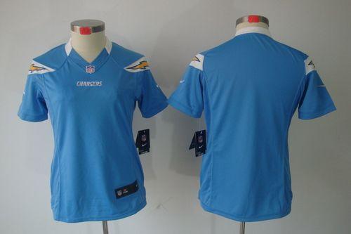 Chargers Blank Electric Blue Alternate Women's Stitched NFL Limited Jersey