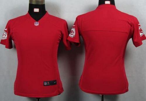 Chiefs Blank Red Team Color Women's NFL Game Jersey