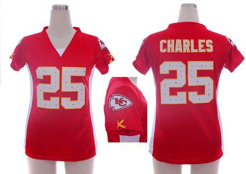 Chiefs #25 Jamaal Charles Red Team Color Draft Him Name & Number Top Women's Stitched NFL Elite Jersey