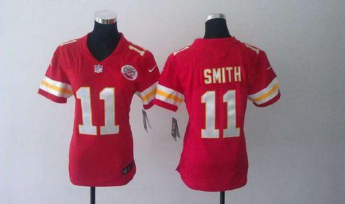 Chiefs #11 Alex Smith Red Team Color Women's Stitched NFL Elite Jersey