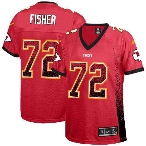 Chiefs #72 Eric Fisher Red Team Color Women's Stitched NFL Elite Drift Fashion Jersey