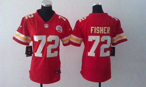 Chiefs #72 Eric Fisher Red Team Color Women's Stitched NFL Elite Jersey