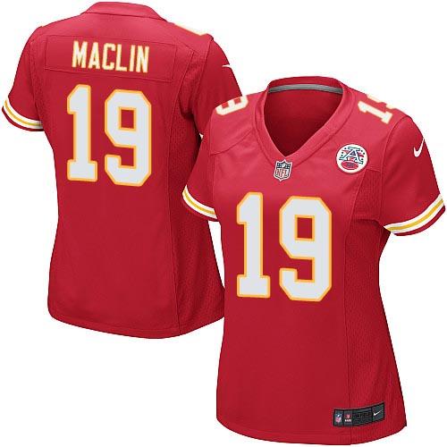 Chiefs #19 Jeremy Maclin Red Team Color Women's Stitched NFL Elite Jersey