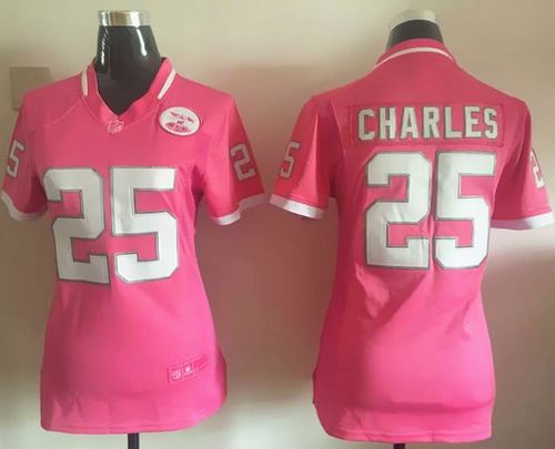Chiefs #25 Jamaal Charles Pink Women's Stitched NFL Elite Bubble Gum Jersey