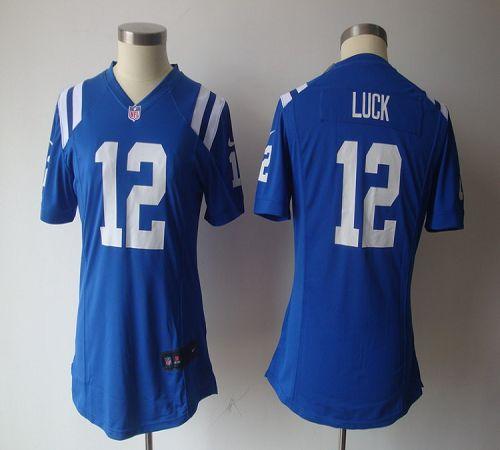 Colts #12 Andrew Luck Royal Blue Team Color Women's NFL Game Jersey